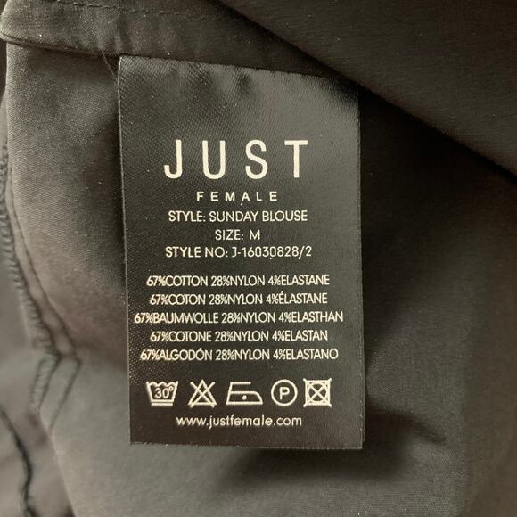 JUST FEMALE Sunday Blouse Tie Detail in Black - Picture 12 of 14